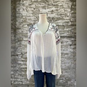 Free People Embroidered Blouse
